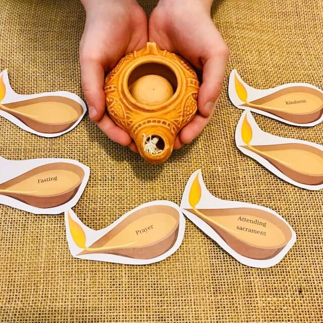 Ten virgins, oil lamp Come Follow Me FHE