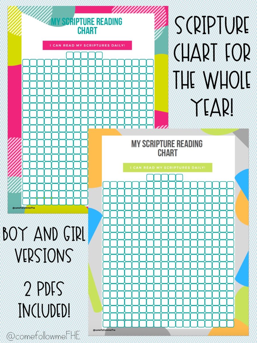 My Scripture Reading Chart Come Follow Me FHE