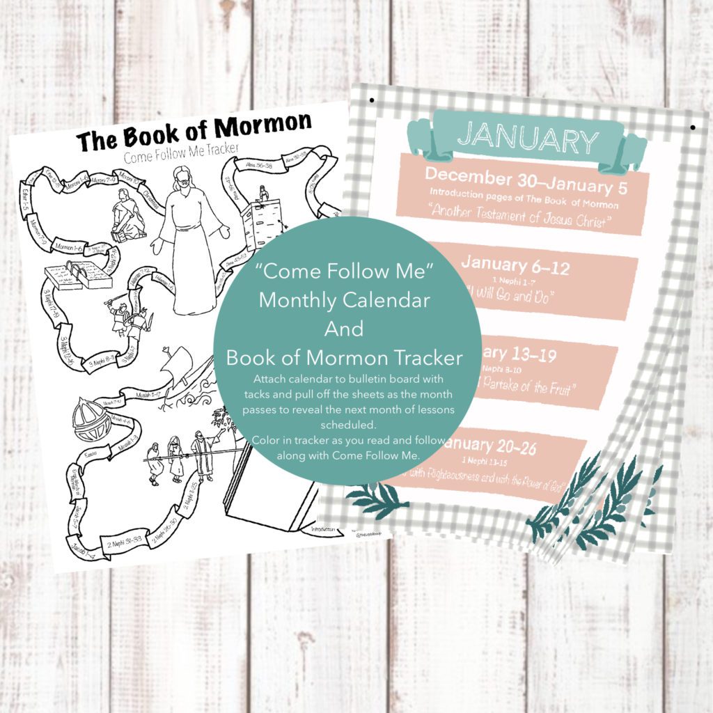 Primary Come Follow Me Calendar and Book of Mormon Reading Tracker