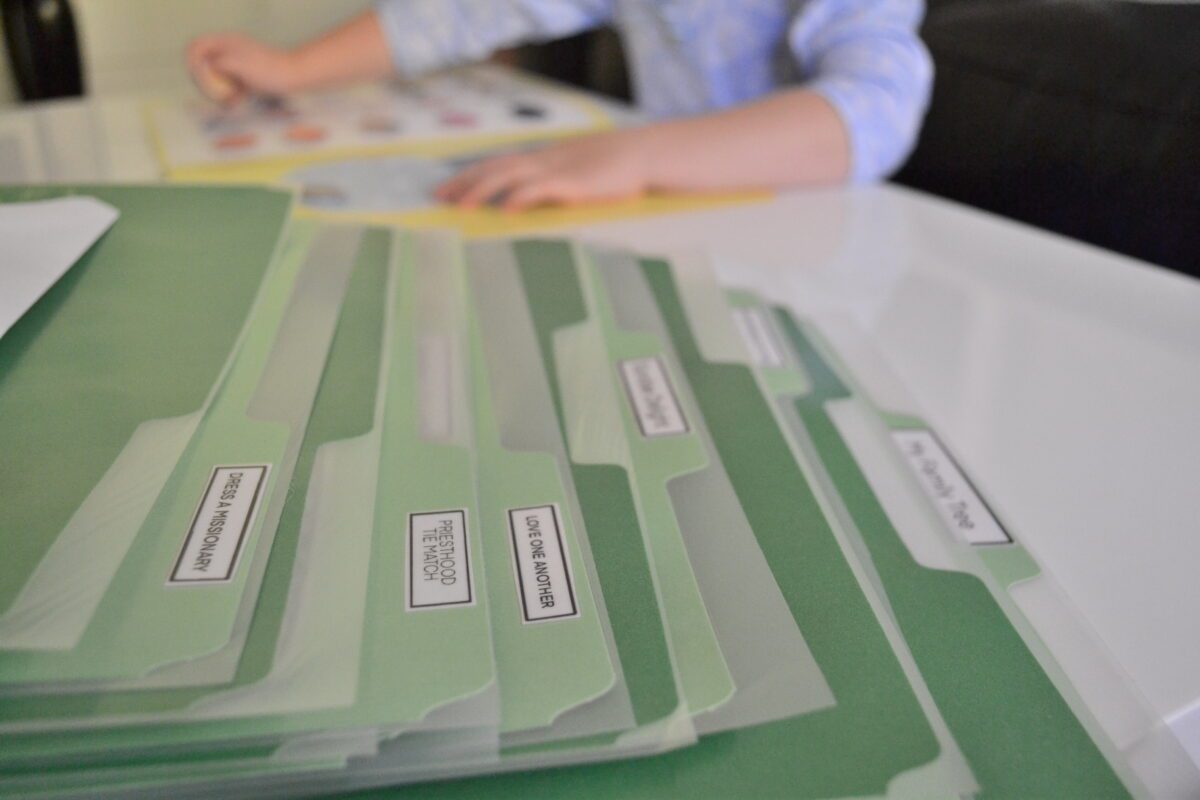 LDS File Folder Games Come Follow Me FHE