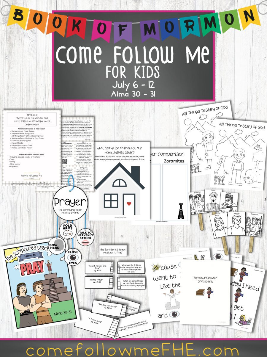 July 6 - July 12 Come Follow Me Lesson for Kids, "The Virtue of the Word of God" by Come Follow Me FHE