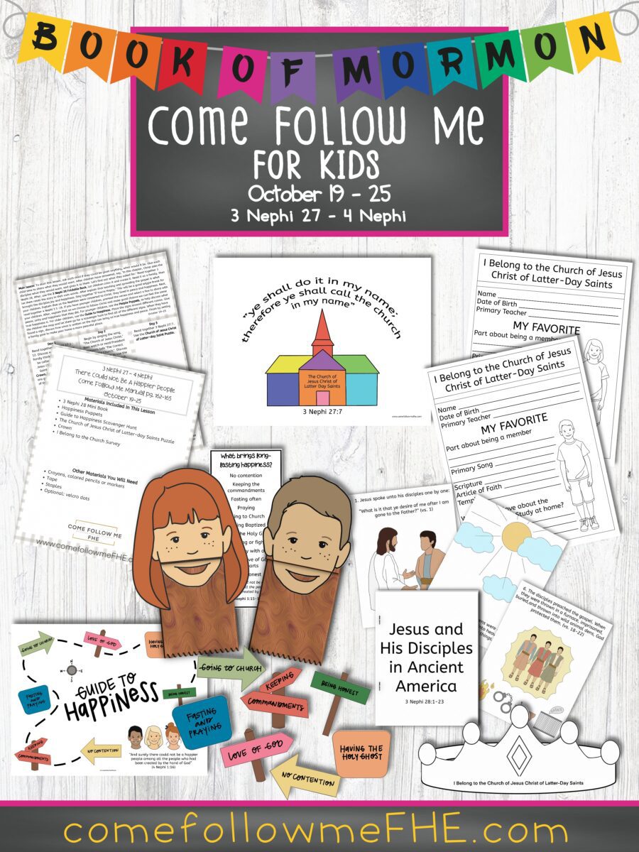 October 19 - October 25 Come Follow Me Lesson for Kids: There Could Not Be A Happier People featured by Come Follow Me FHE.