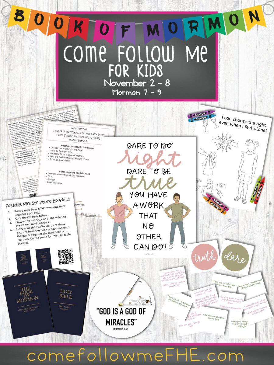 November 2 - November 8 Come Follow Me Lesson for Kids: I Speak Unto You As If Ye Were Present featured by Come Follow Me FHE
