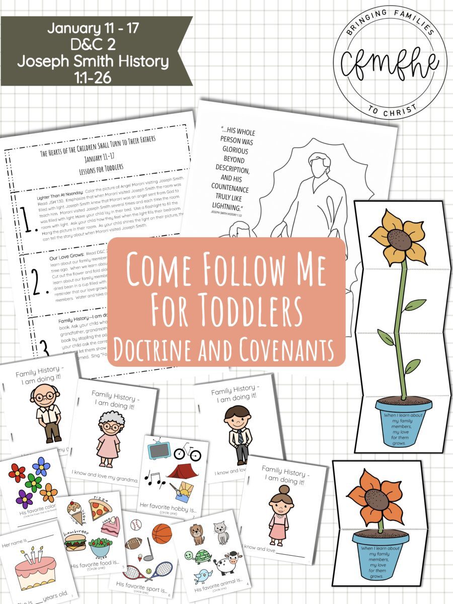 January 11 - January 17 Come Follow Me Lesson for Kids: The Hearts Of The Children Shall Turn To Their Fathers featured by Come Follow Me FHE.