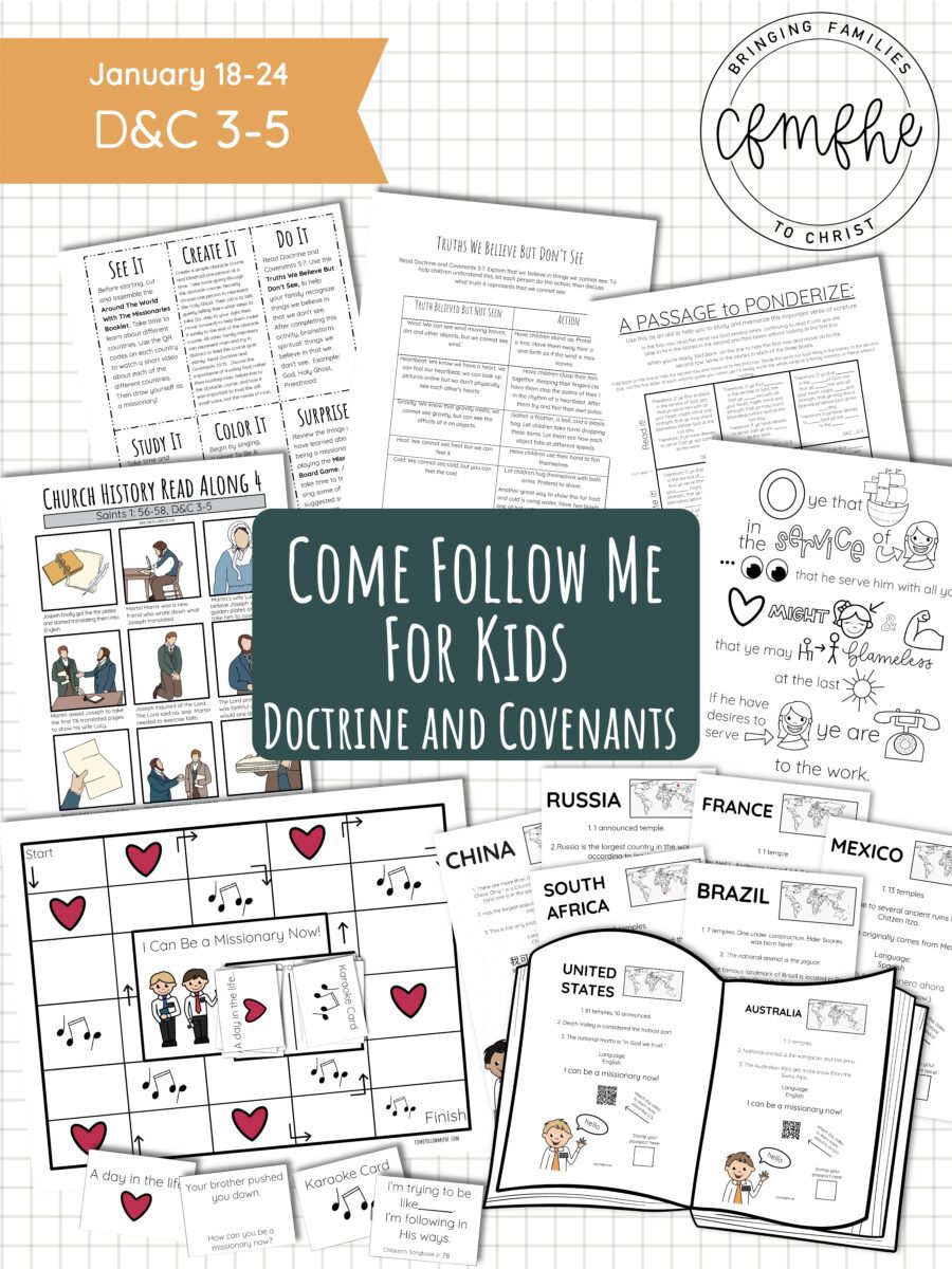 January 18 - January 24 Come Follow Me Lesson for Kids: My Work Shall Go Forth featured by Come Follow Me Lesson