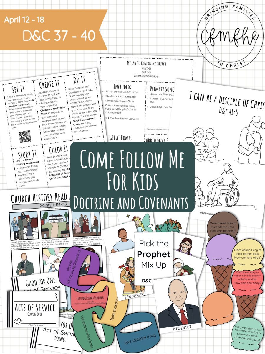 April 19 - April 25 Come Follow Me Lesson for Kids: My Law To Govern My Church featured by Come Follow Me FHE