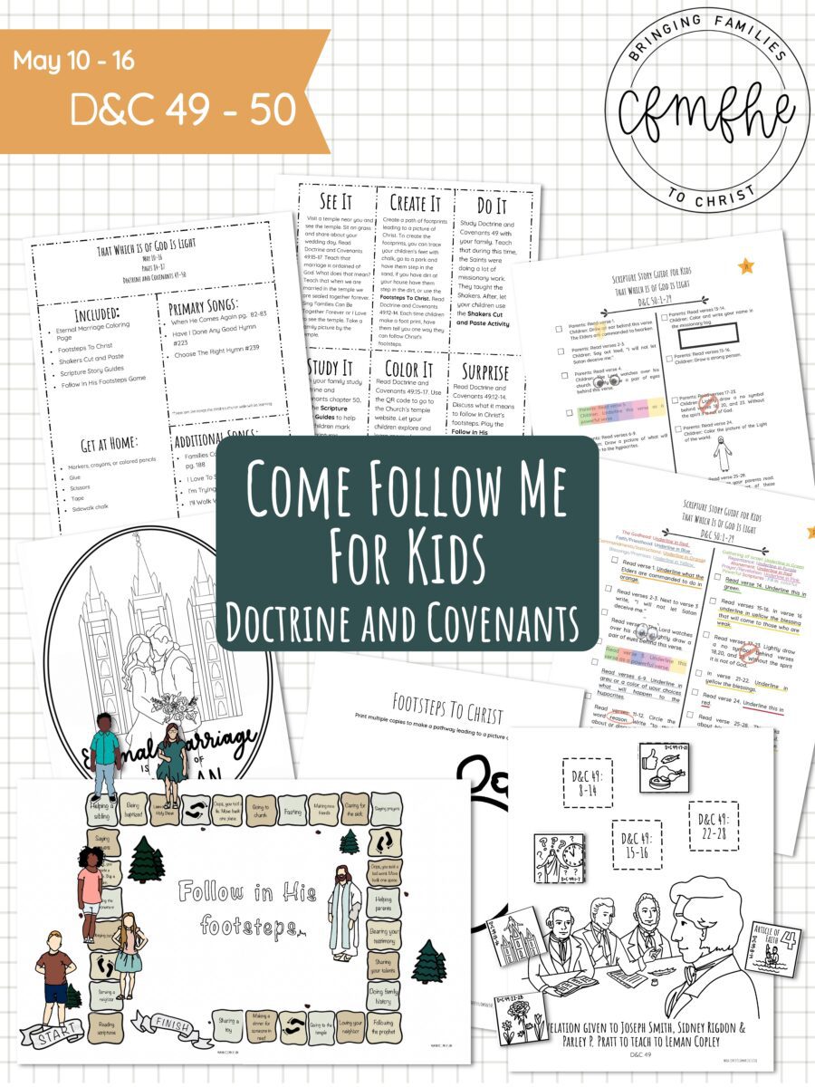 May 10 - May 16 Come Follow Me Lesson for Kids: That Which Is Of God Is Light by Come Follow Me FHE