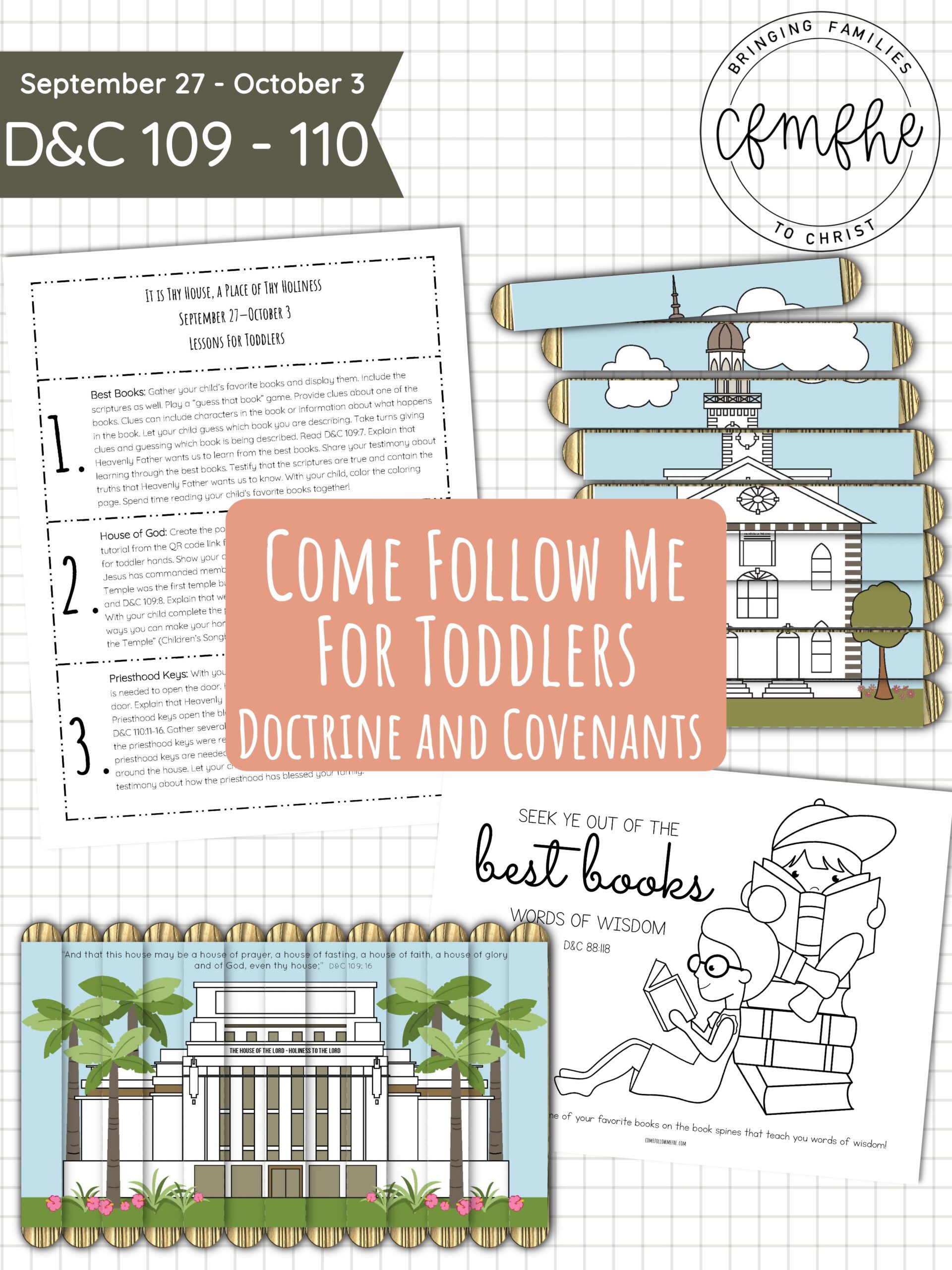 September 27 - October 3 Come Follow Me Lesson for Kids: It Is They House, A Place Of Thy Holiness by Come Follow Me FHE